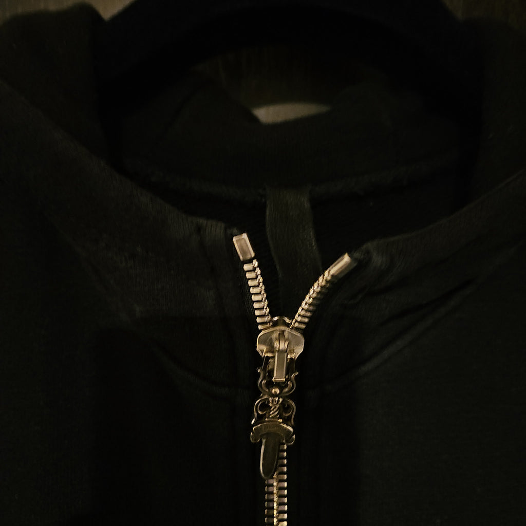 CHROME HEARTS Y NOT レザーパッチ ジップパーカー｜L — image 5