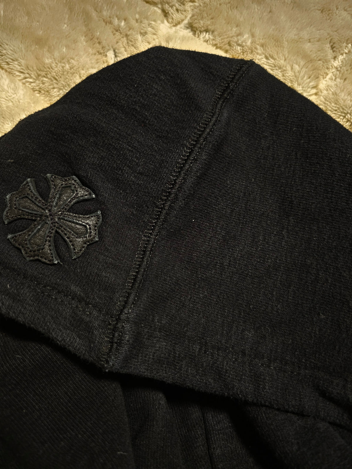 CHROME HEARTS Y NOT レザーパッチ ジップパーカー｜L — image 4