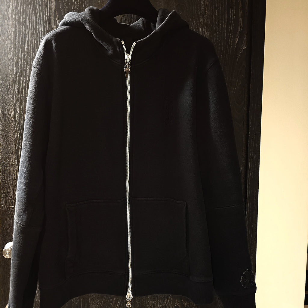 CHROME HEARTS Y NOT レザーパッチ ジップパーカー｜L — image 1