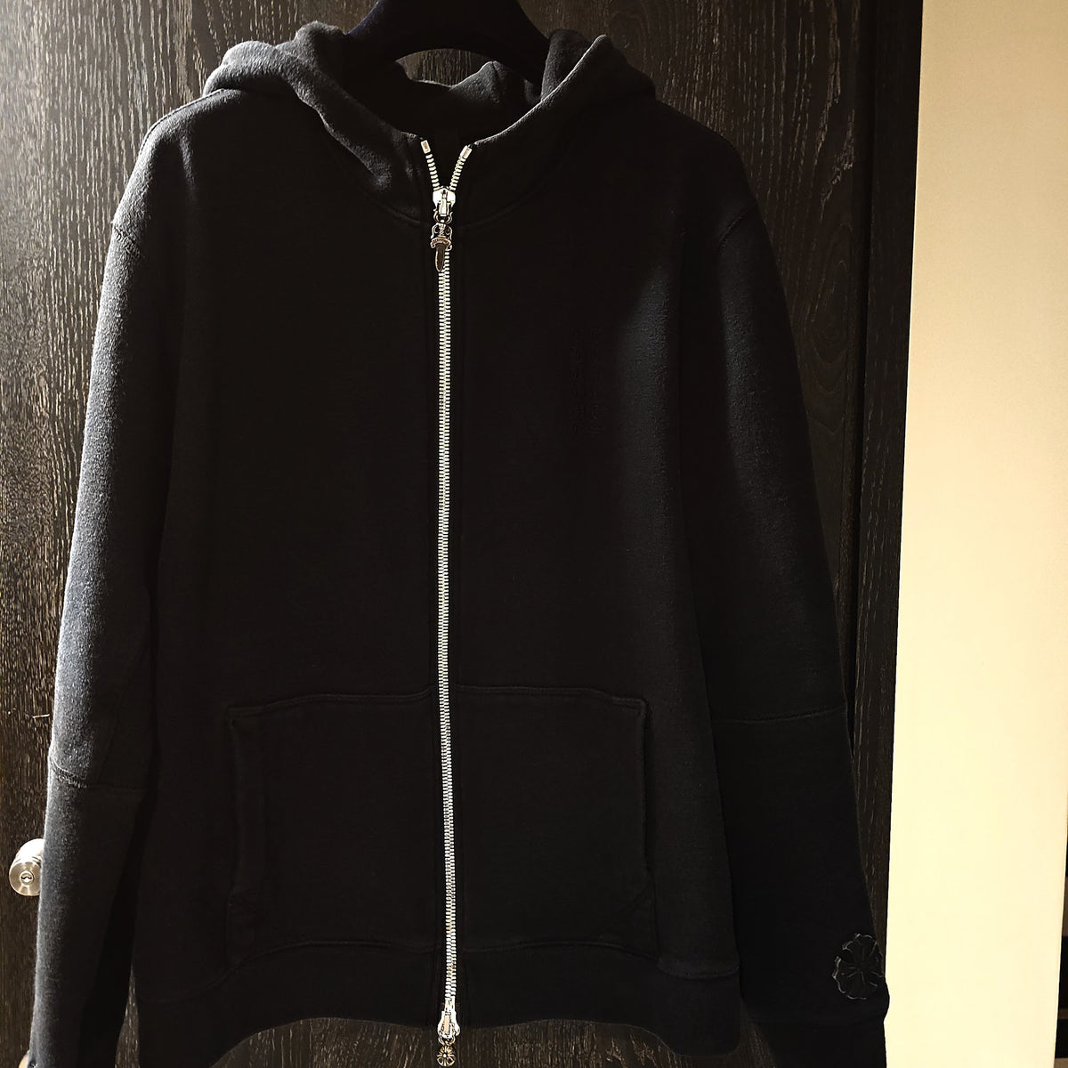 CHROME HEARTS Y NOT レザーパッチ ジップパーカー｜L — image 1