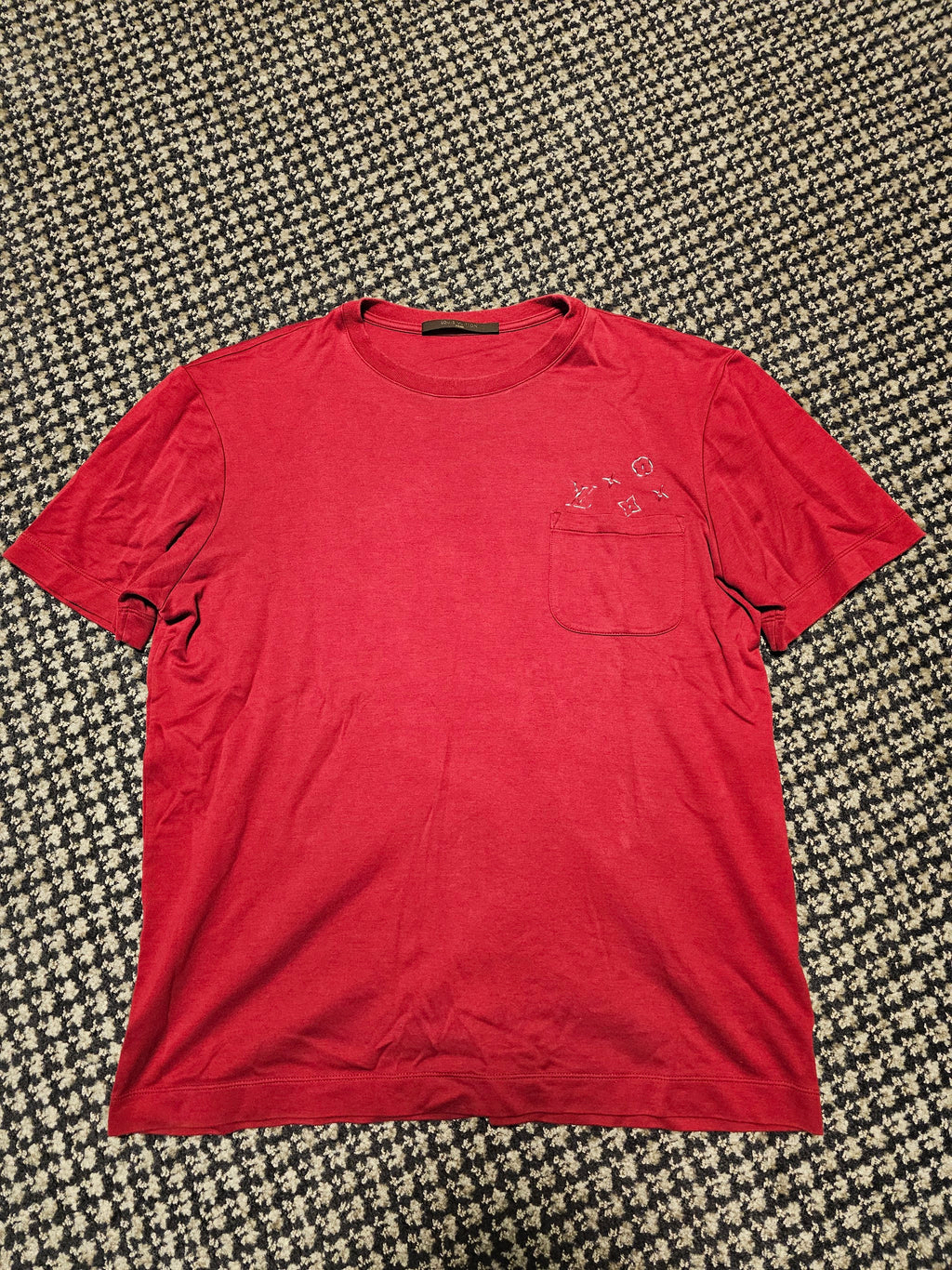 LOUIS VUITTON ダミエポケット Tシャツ ワインレッド｜M — image 1