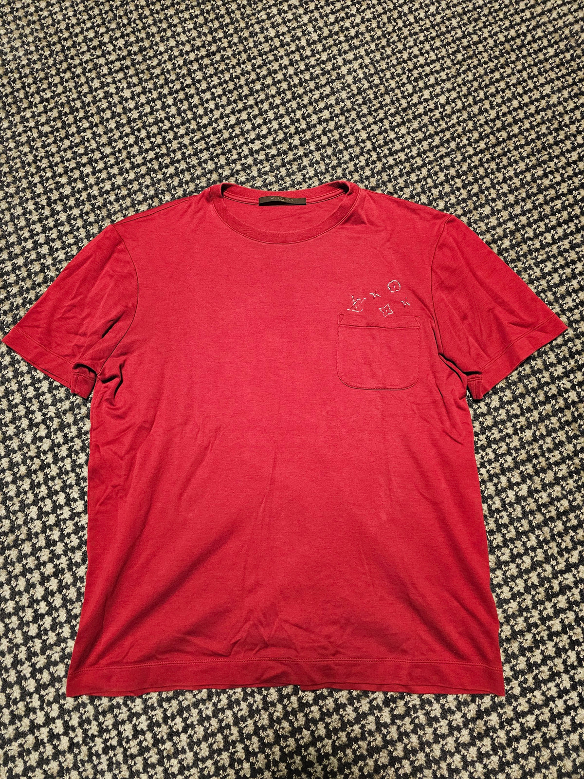 LOUIS VUITTON ダミエポケット Tシャツ ワインレッド｜M — image 1